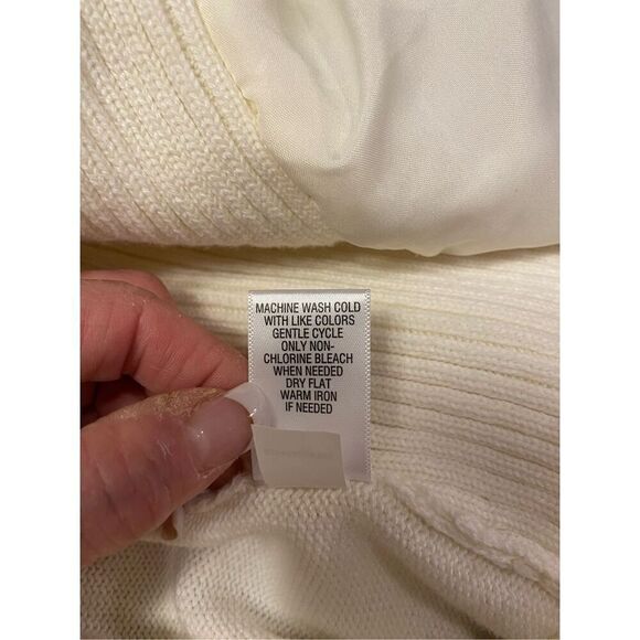 Croft & Barrow Quilted Sweater/Jacket Winter White Sz. L Full Zip - Picture 14 of 14